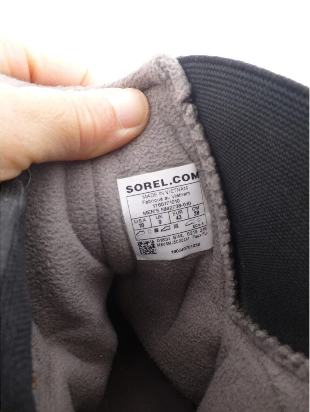 Sorel Men's USA 10 Black Waterproof Winter Snow Duck Boots Slip On M13